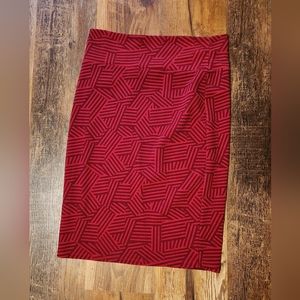 Elegant red fitted skirt